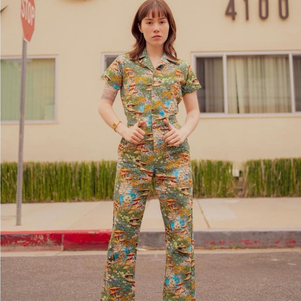 Big Bud Press Short Sleeve Jumpsuit in Fungi Fantasy
